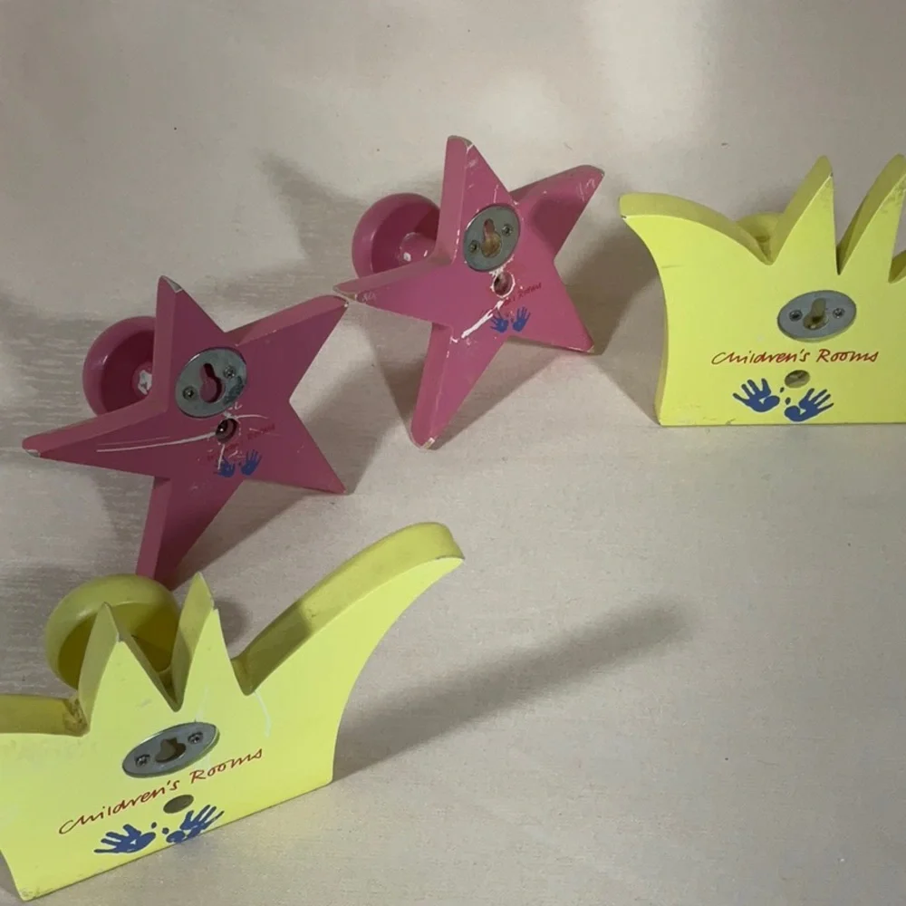 Vintage Girls Wall Hooks-Stars & Crowns